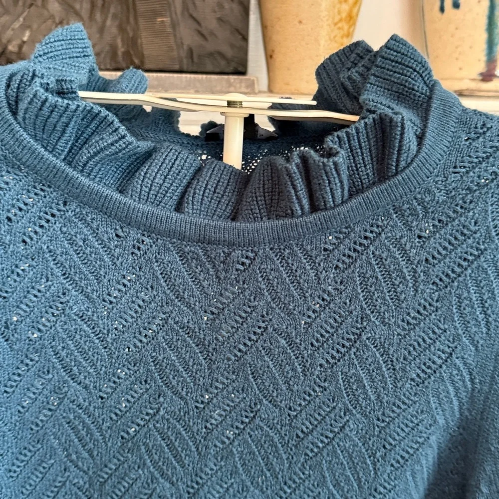Talbots‎ Ruffle neck Sweater- worn about twice. 99 retail